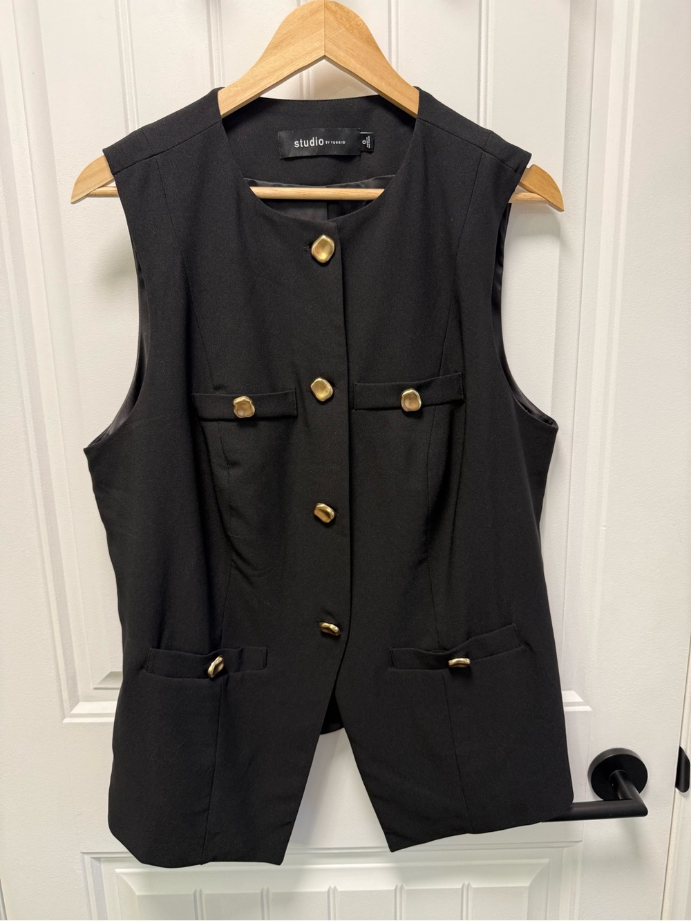 Torrid Black Textured Fabric Vest